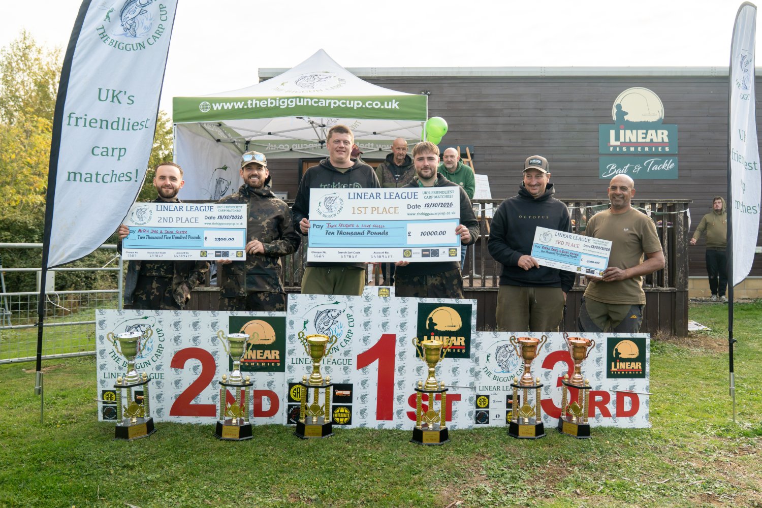 2026 Linear League Final – the top 3 pairs with their cheques and trophies