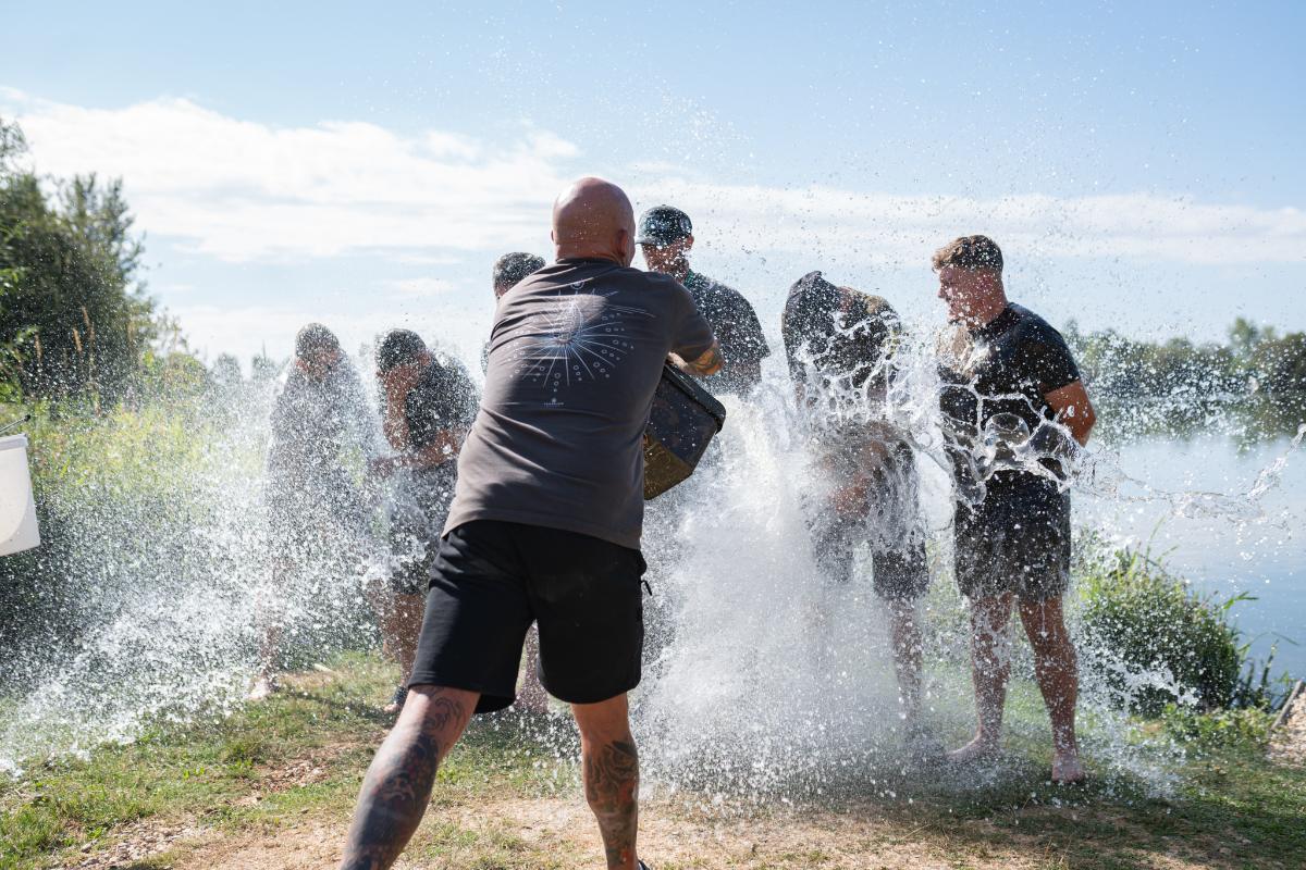 A PB breaker gets the traditional soaking at Linear League